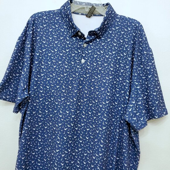 Anderson Ord Men's All Over Bird Print Performance Golf Polo Shirt Size XX Large - Picture 1 of 14